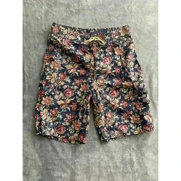 Polo Ralph Lauren Shorts Mens 32 Floral Swim Trunks 90s Hawaiian Pocket Pool - Picture 1 of 7